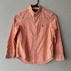 Polo by Ralph Lauren Boy’s Orange Checkered Shirt Size S 8